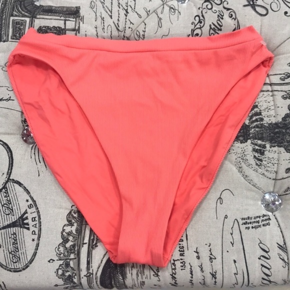 Becca Ribbed High Waist Brazilian Bikini Bottom - Picture 3 of 8